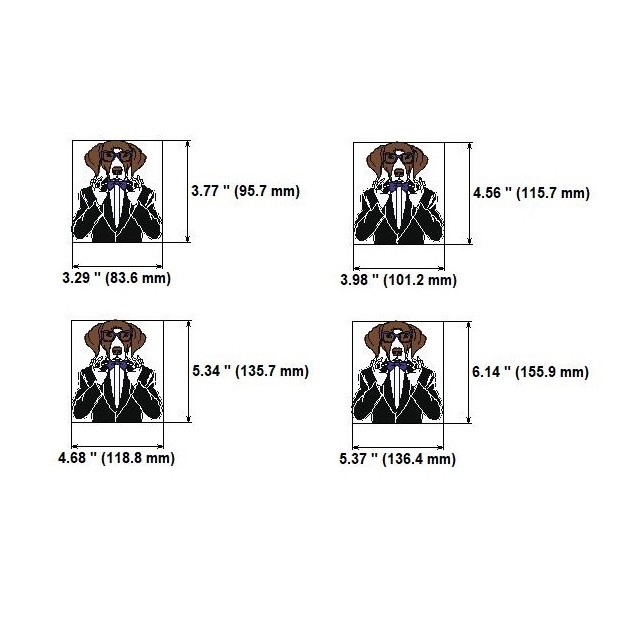 Machine embroidery design a dog in a suit, dog with glasses 2 Machine embroidery design pes jef dst
