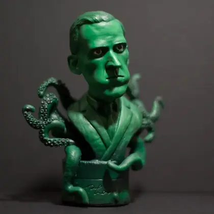 H.P. Lovecraft small bust green - ex.11
