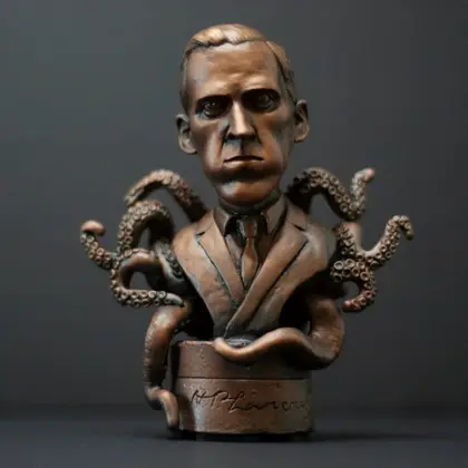 H.P. Lovecraft small bust copper color ex.14