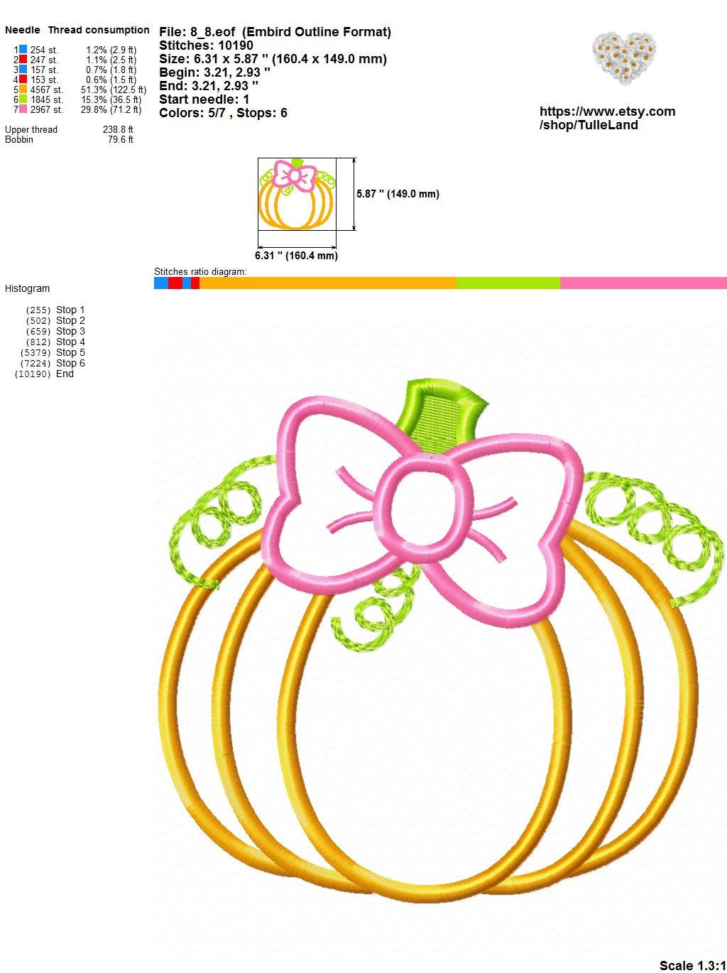 Pumpkin Halloween Machine embroidery design 4 Pumpkin Halloween Machine embroidery design - Image 4