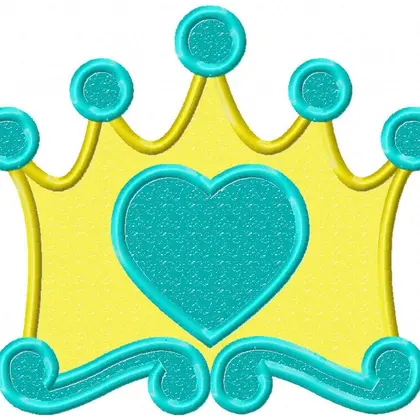 Princess Crown applique Machine embroidery design