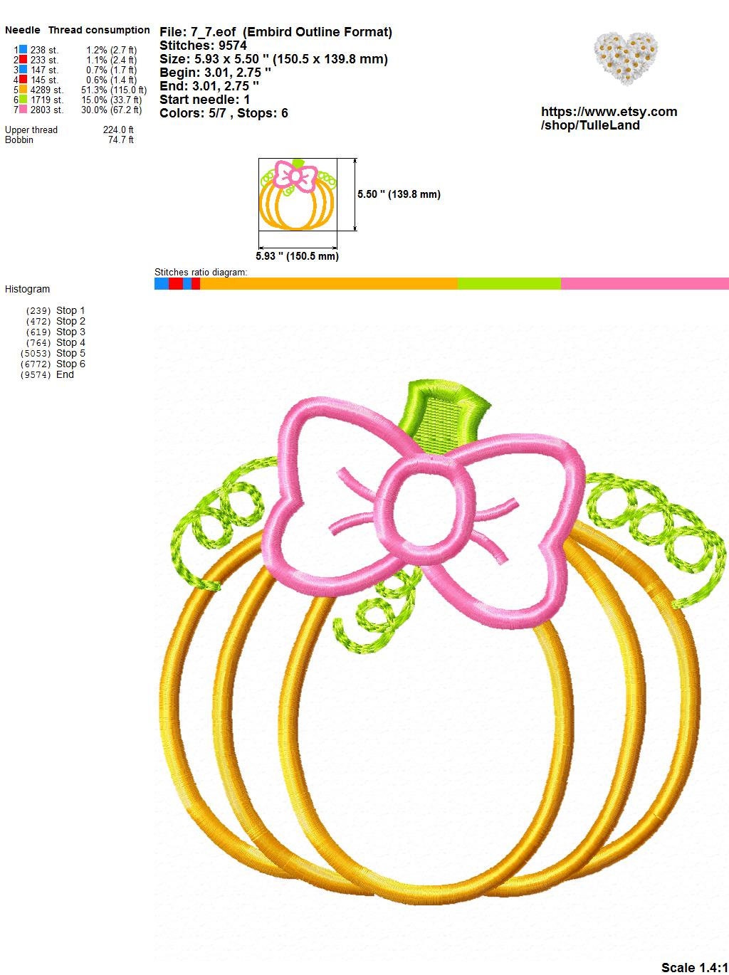 Pumpkin Halloween Machine embroidery design 5 Pumpkin Halloween Machine embroidery design - Image 5