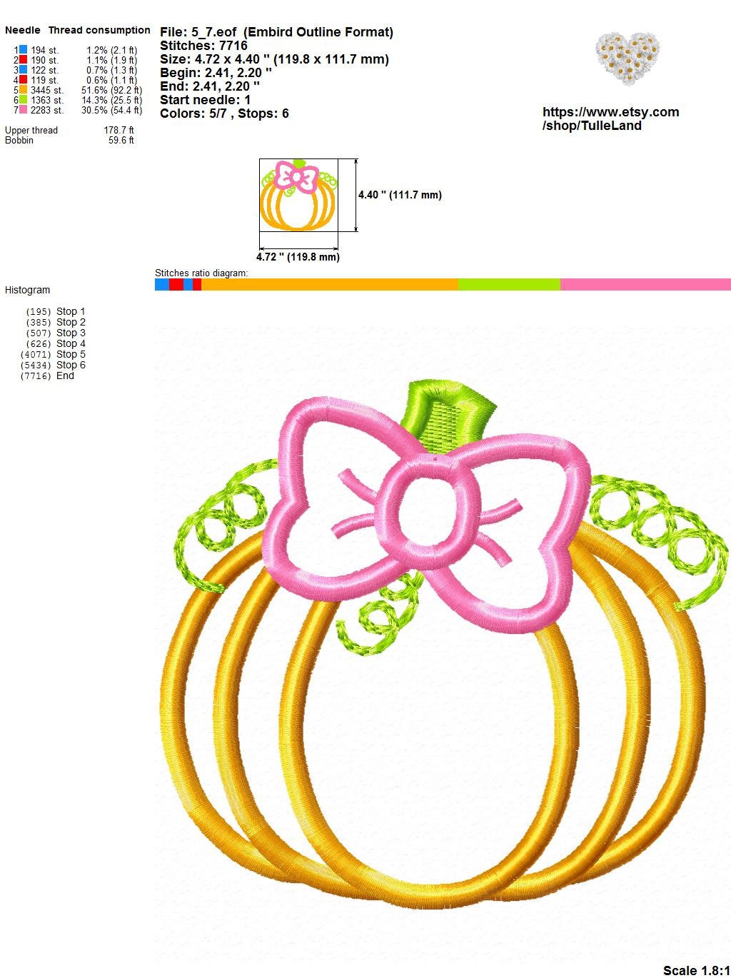 Pumpkin Halloween Machine embroidery design 7 Pumpkin Halloween Machine embroidery design - Image 7