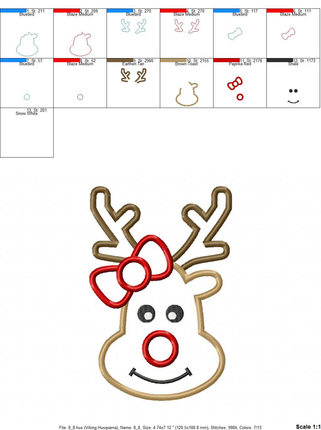 Christmas deer Machine embroidery design 3 Christmas deer Machine embroidery design - Image 3