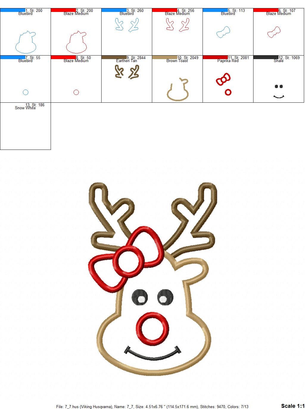 Christmas deer Machine embroidery design 4 Christmas deer Machine embroidery design - Image 4