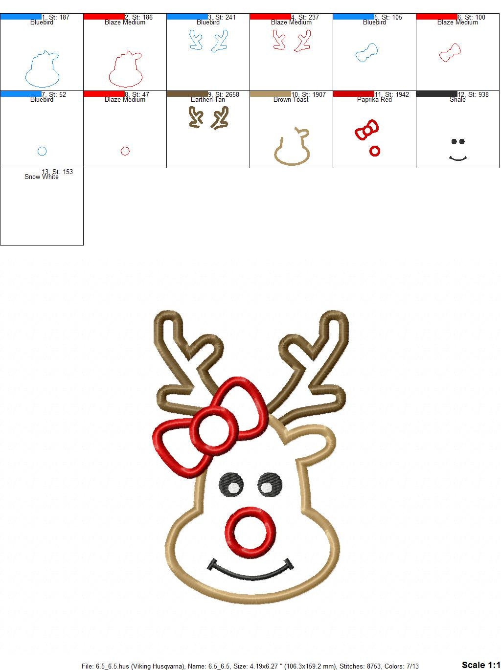 Christmas deer Machine embroidery design 5 Christmas deer Machine embroidery design - Image 5