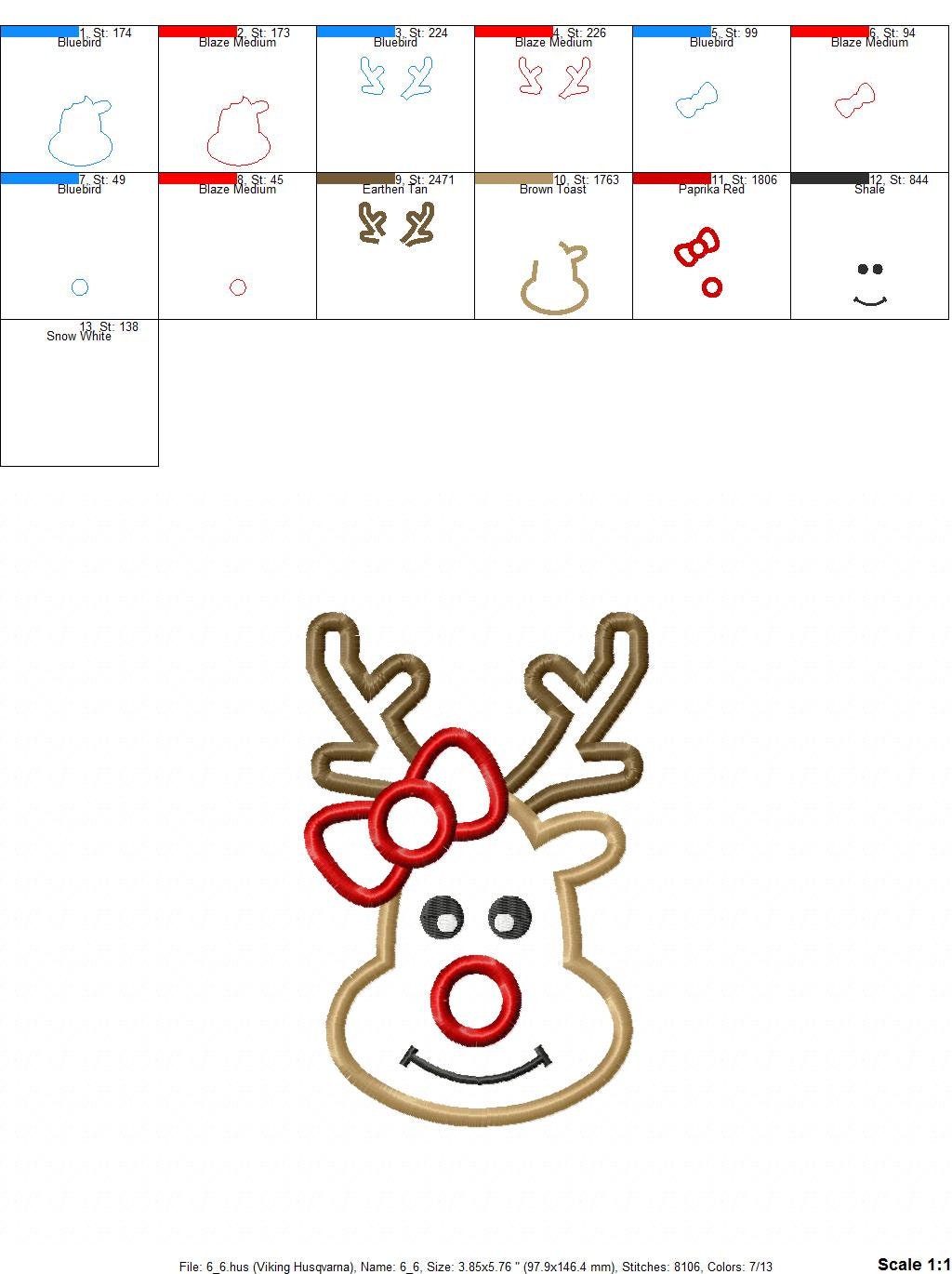 Christmas deer Machine embroidery design 6 Christmas deer Machine embroidery design - Image 6