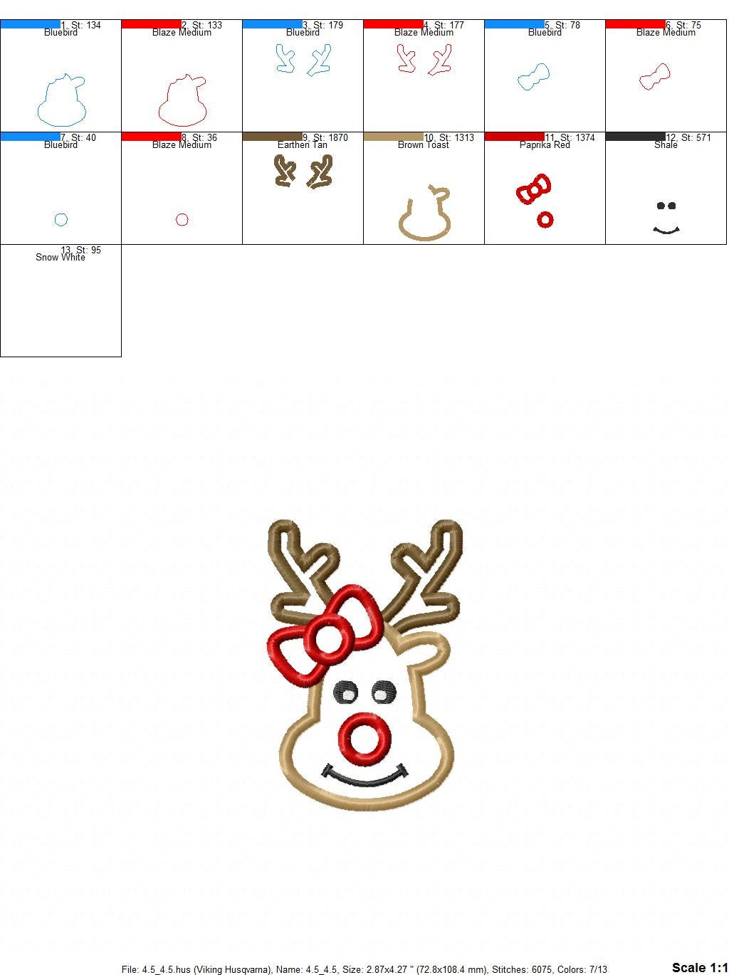 Christmas deer Machine embroidery design 9 Christmas deer Machine embroidery design - Image 9
