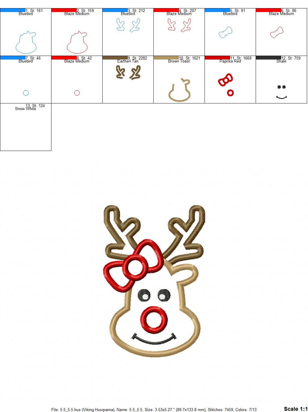 Christmas deer Machine embroidery design 7 Christmas deer Machine embroidery design - Image 7