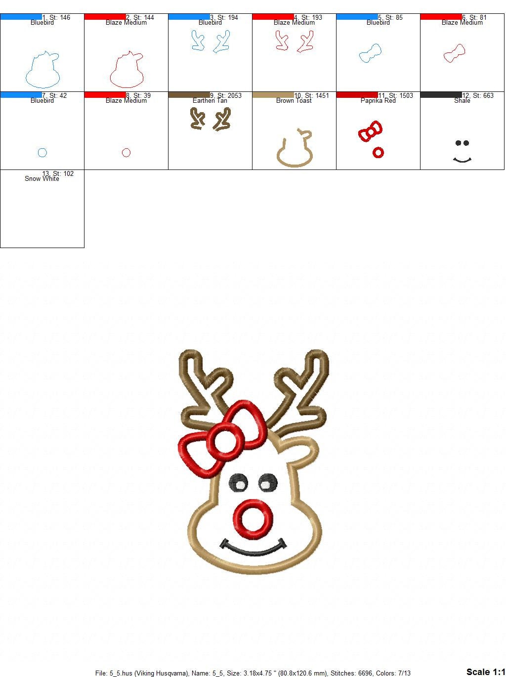 Christmas deer Machine embroidery design 8 Christmas deer Machine embroidery design - Image 8