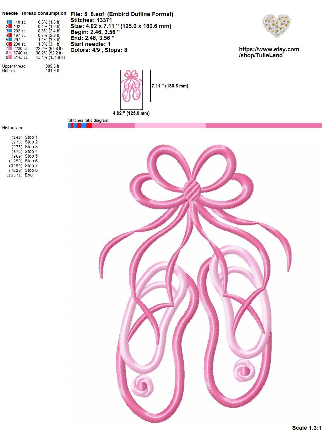 Ballet Shoes Ballerina Machine embroidery design 4 Ballet Shoes Ballerina Machine embroidery design - Image 4
