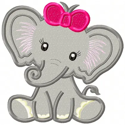 Baby Elephant for Girls Nursery Machine embroidery design