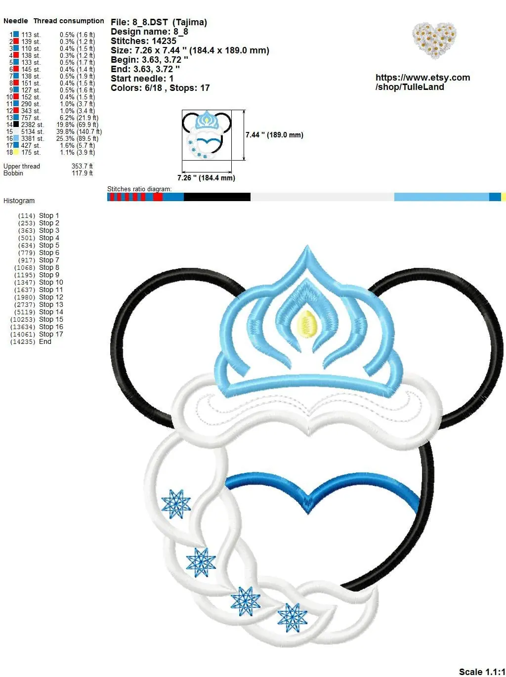 Queen ELSA Tiara Mickey Minnie Machine embroidery design 6 Queen ELSA Tiara Mickey Minnie Machine embroidery design - Image 6