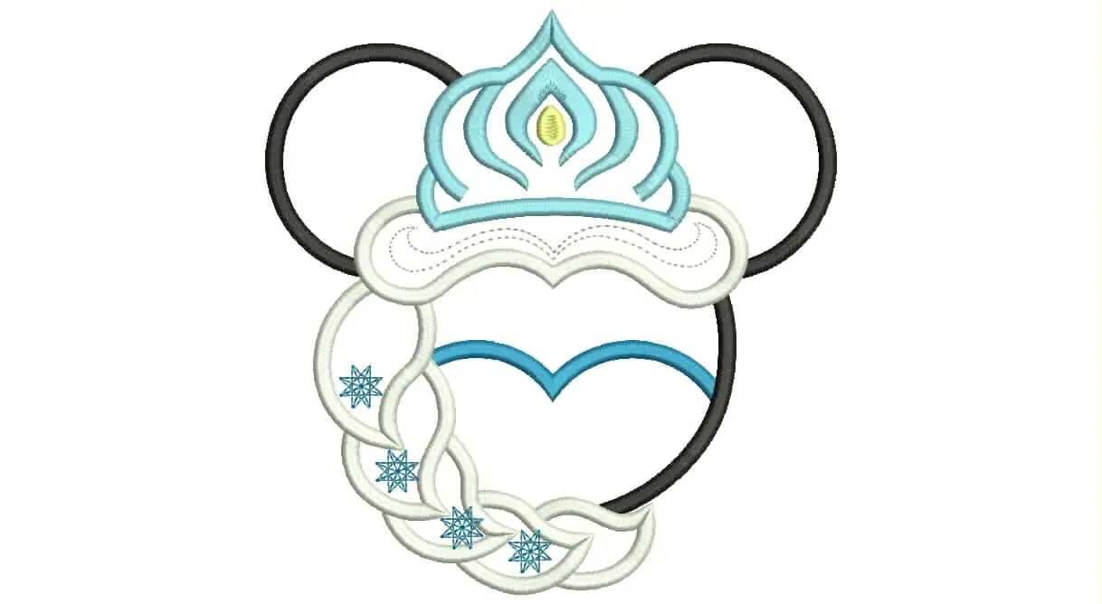 Queen ELSA Tiara Mickey Minnie Machine embroidery design 2 Queen ELSA Tiara Mickey Minnie Machine embroidery design - Image 2