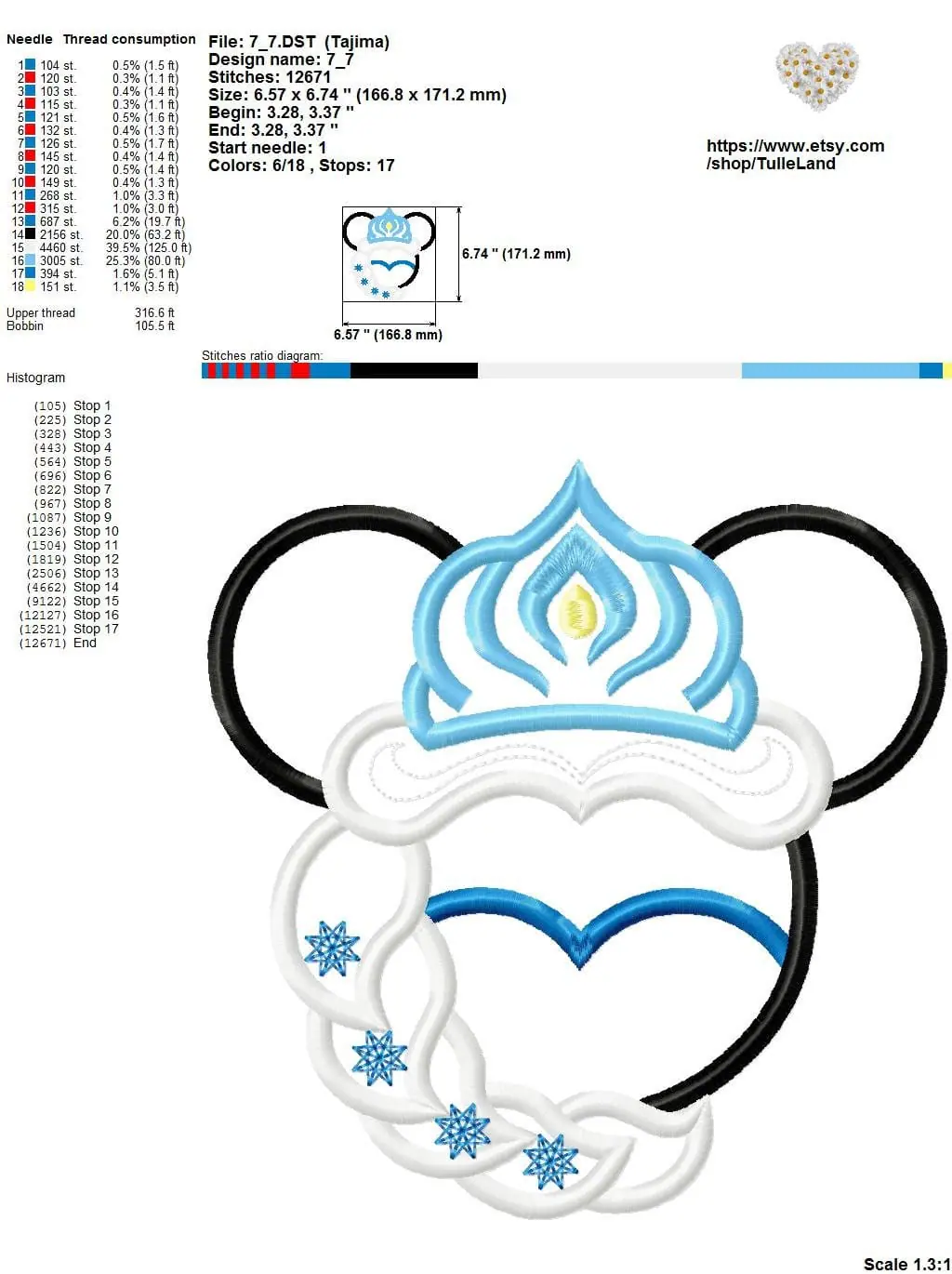 Queen ELSA Tiara Mickey Minnie Machine embroidery design 7 Queen ELSA Tiara Mickey Minnie Machine embroidery design - Image 7