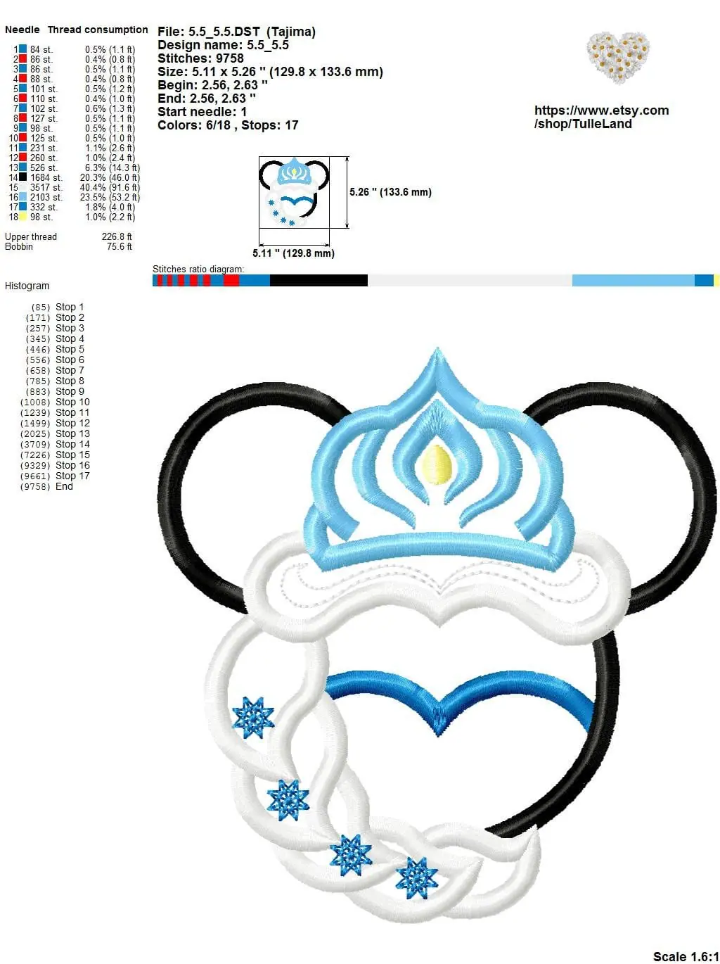 Queen ELSA Tiara Mickey Minnie Machine embroidery design 9 Queen ELSA Tiara Mickey Minnie Machine embroidery design - Image 9