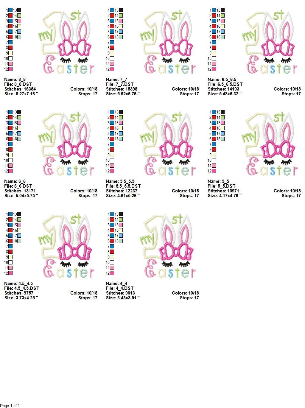 My 1st easter bunny Machine embroidery design 3 My 1st easter bunny Machine embroidery design - Image 3
