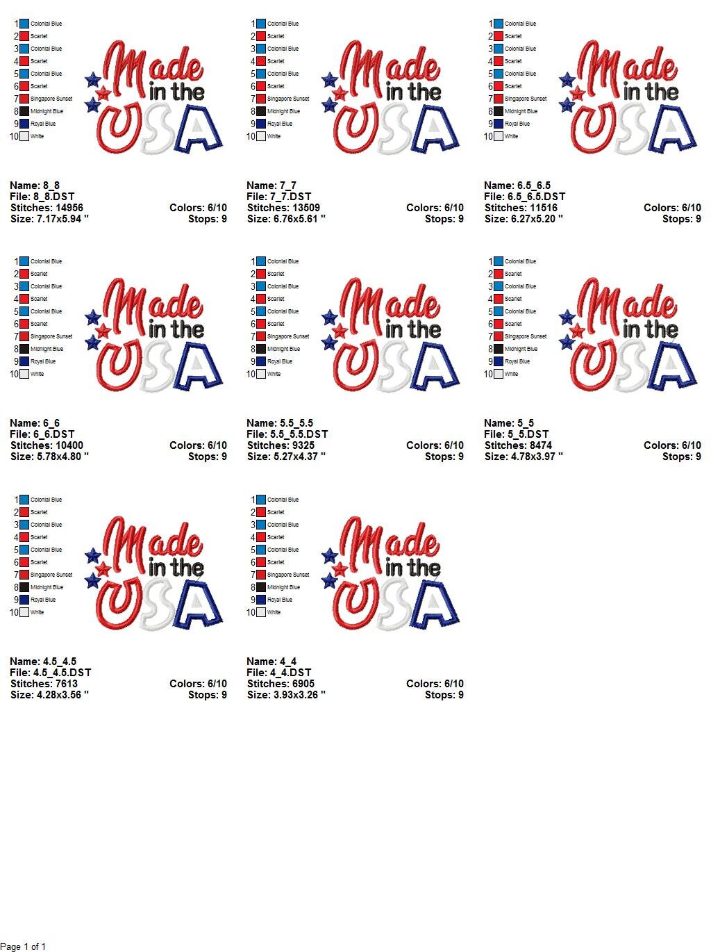 Made in the USA Patriotic Star Machine embroidery design 3 Made in the USA Patriotic Star Machine embroidery design - Image 3