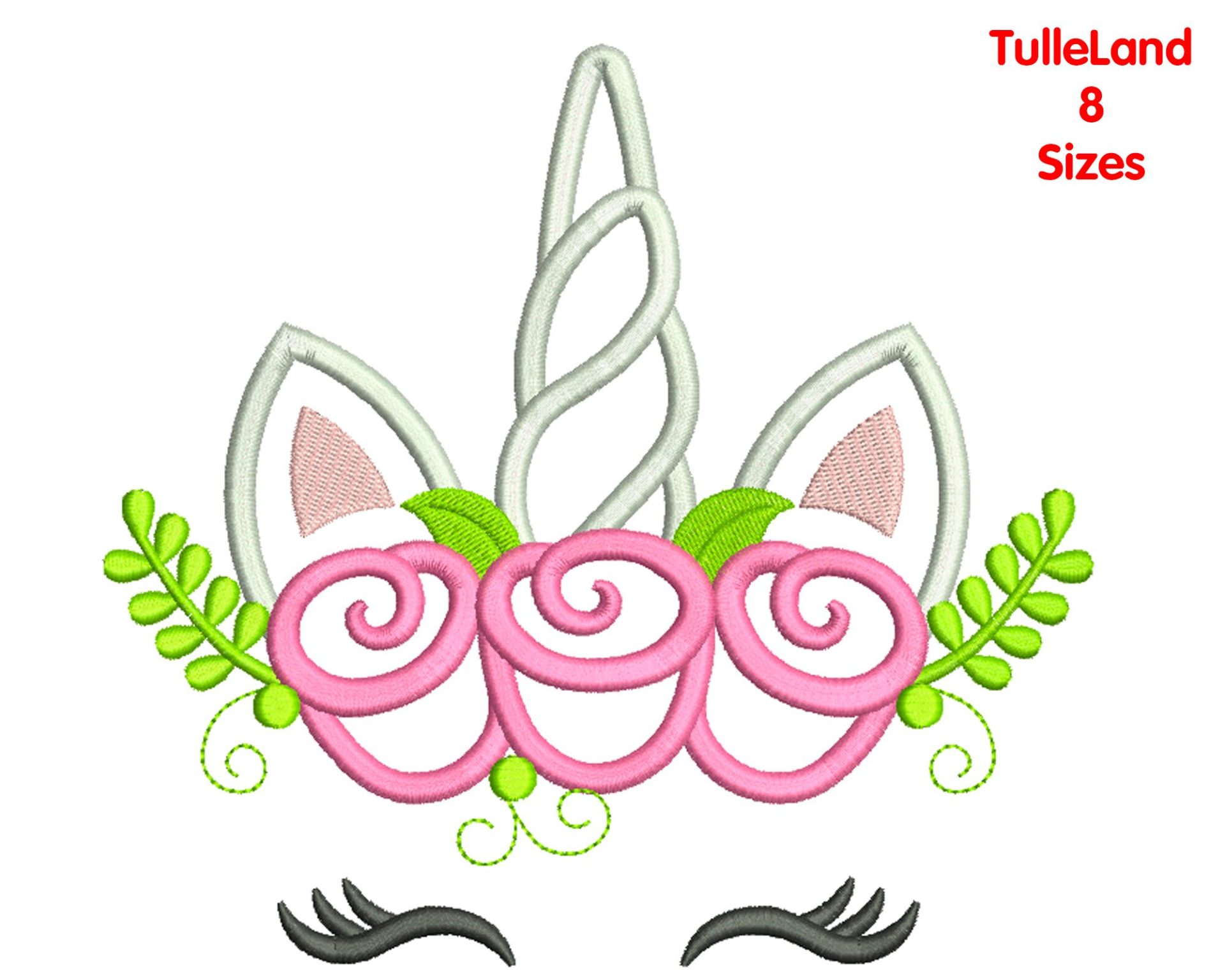 Magic unicorn with Roses Machine embroidery design 2 Magic unicorn with Roses Machine embroidery design - Image 2