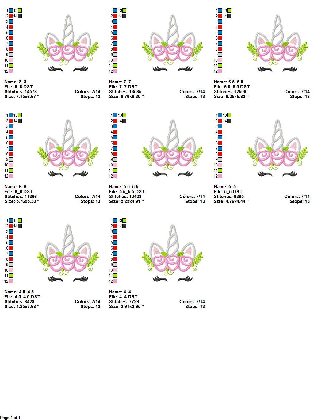 Magic unicorn with Roses Machine embroidery design 3 Magic unicorn with Roses Machine embroidery design - Image 3