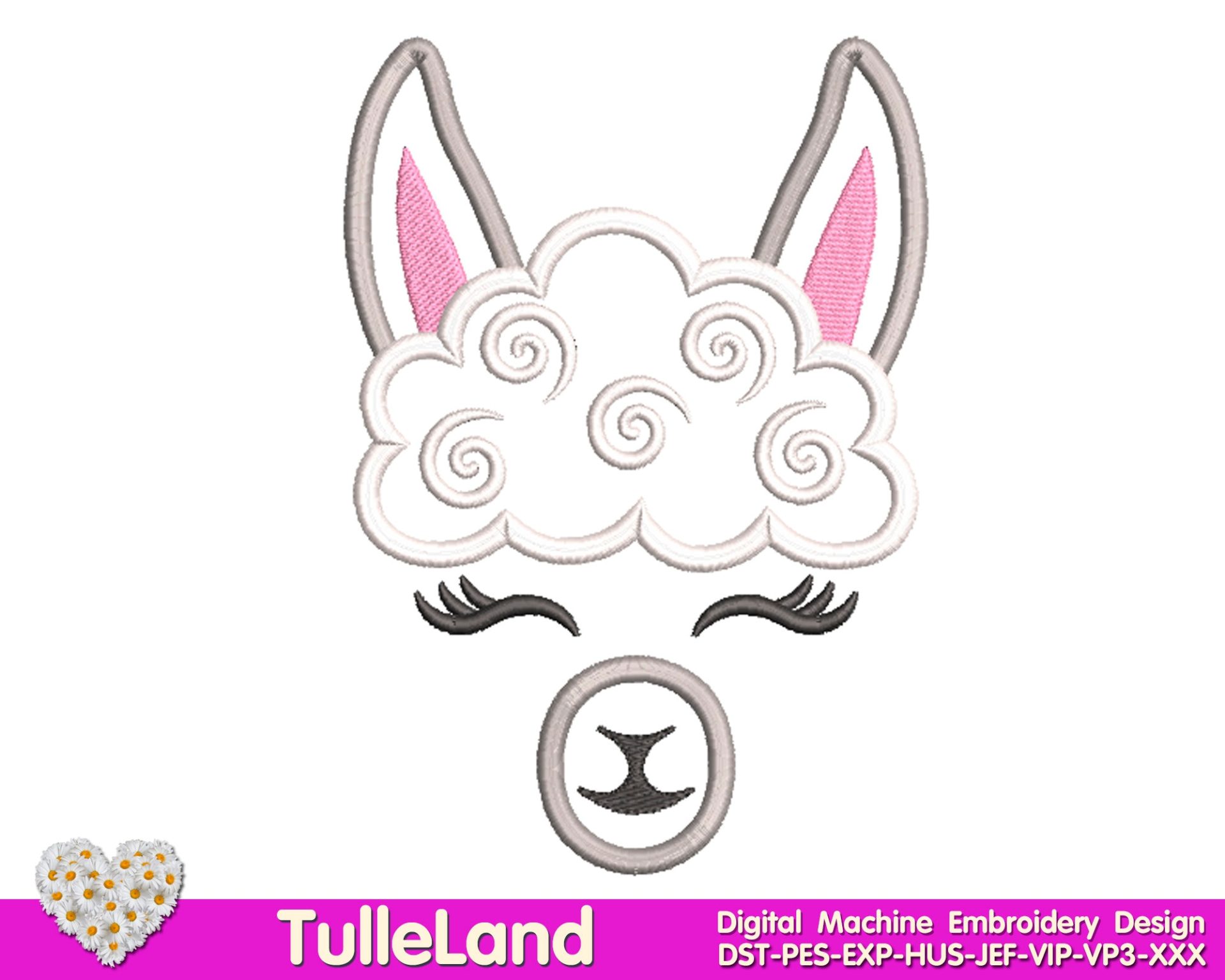 Lama llama drama Llama face Machine embroidery design 2 Lama llama drama Llama face Machine embroidery design - Image 2