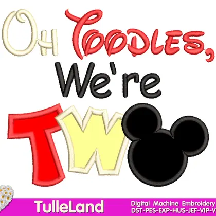 Oh Toodles TWO Mouse Birthday Machine embroidery design