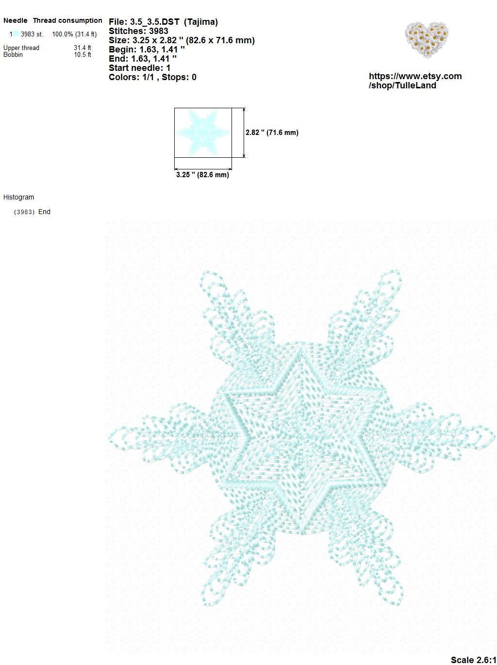 Vintage Snowflake Stitch Machine embroidery design 4 Vintage Snowflake Stitch Machine embroidery design - Image 4
