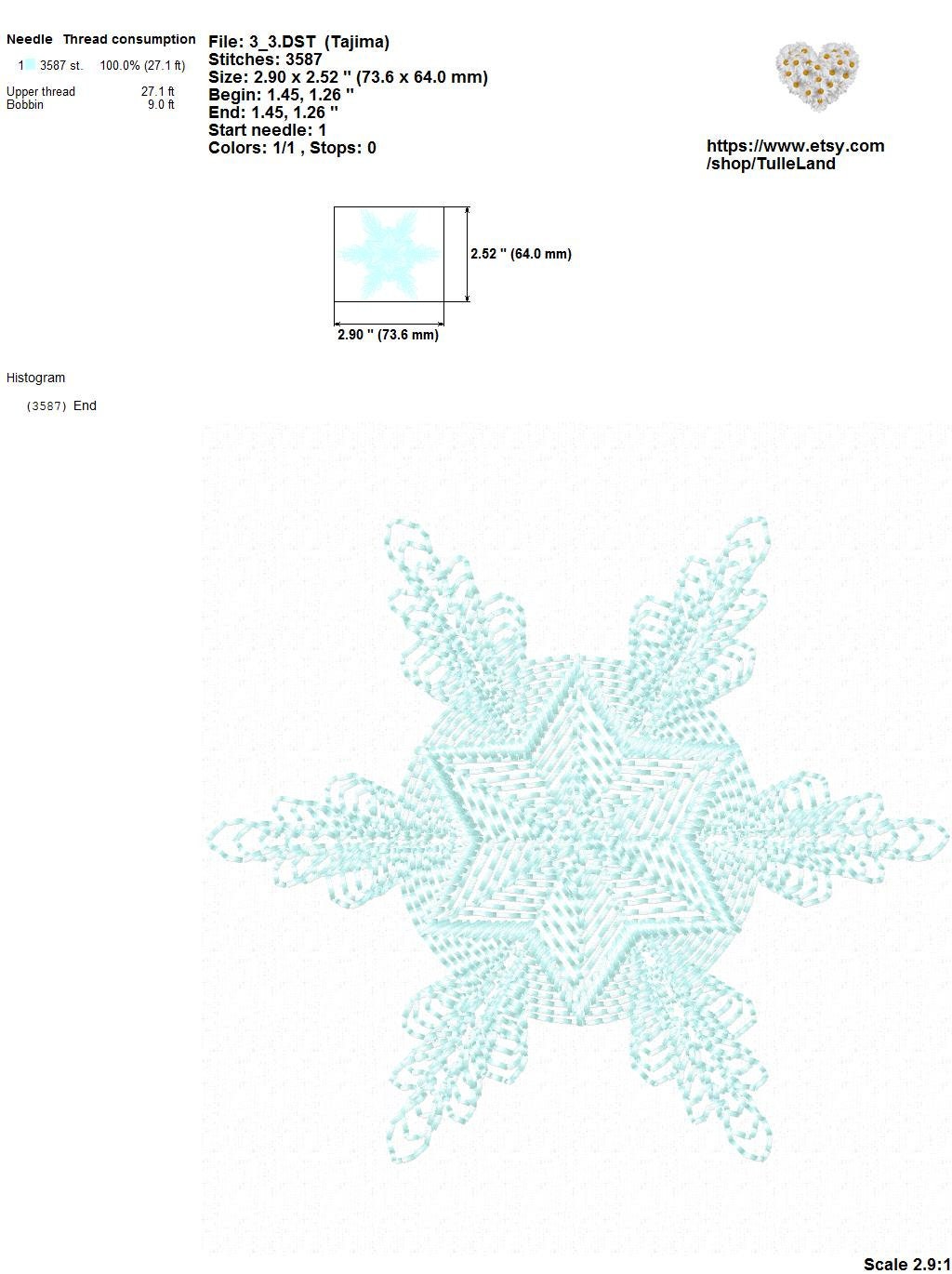 Vintage Snowflake Stitch Machine embroidery design 5 Vintage Snowflake Stitch Machine embroidery design - Image 5