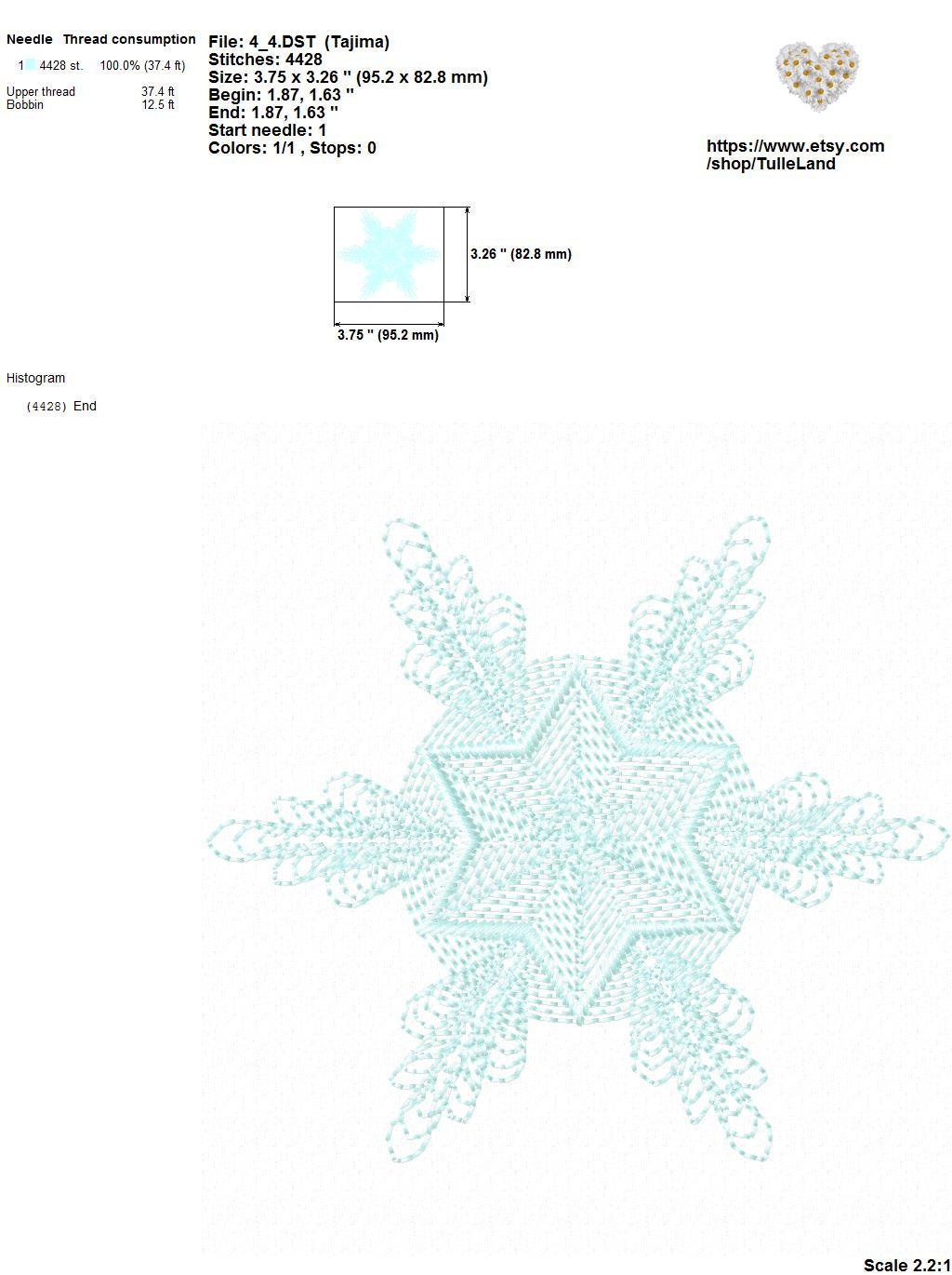 Vintage Snowflake Stitch Machine embroidery design 7 Vintage Snowflake Stitch Machine embroidery design - Image 7