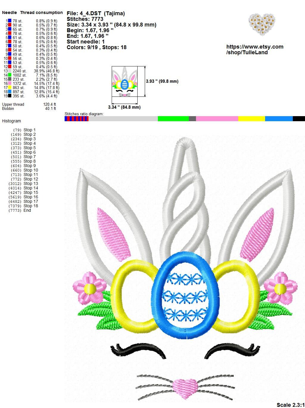 Easter Bunny Unicorn Egg Machine embroidery design 7 Easter Bunny Unicorn Egg Machine embroidery design - Image 7