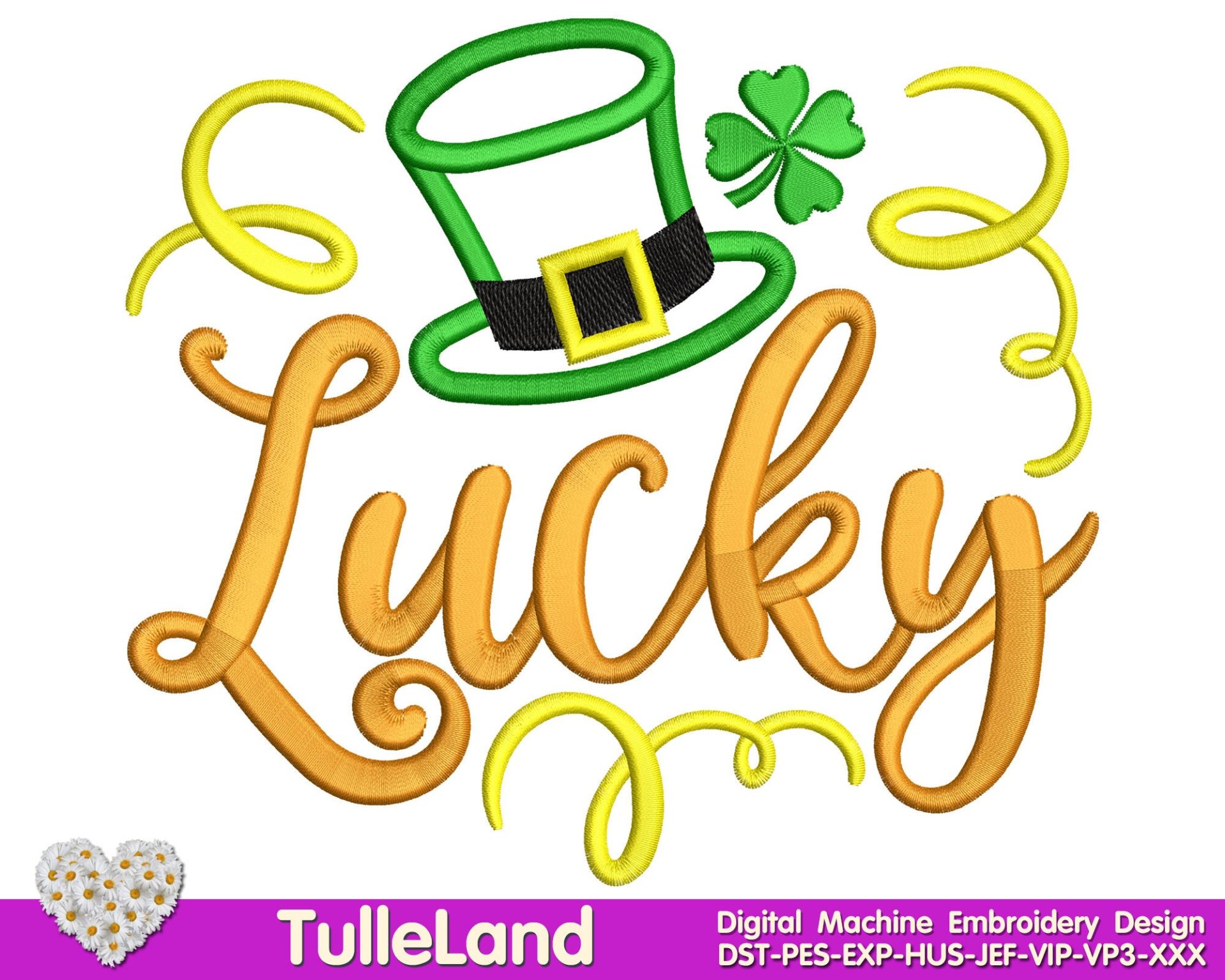 St Patrick Day Lucky Green Machine embroidery design 2 St Patrick Day Lucky Green Machine embroidery design - Image 2