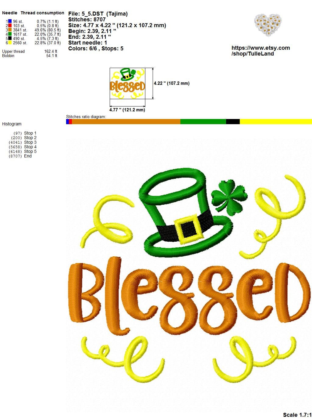Blessed Lucky Shamrock Machine embroidery design 8 Blessed Lucky Shamrock Machine embroidery design - Image 8