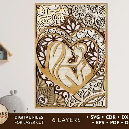 MOM BABY Laser Cut Files Mother's Day