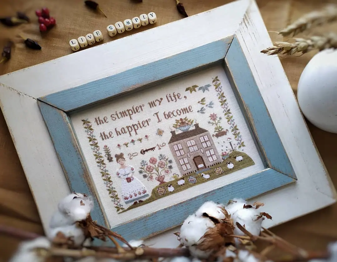 Live simply Primitive Cross stitch pattern PDF Download 1 live-simply-pattern