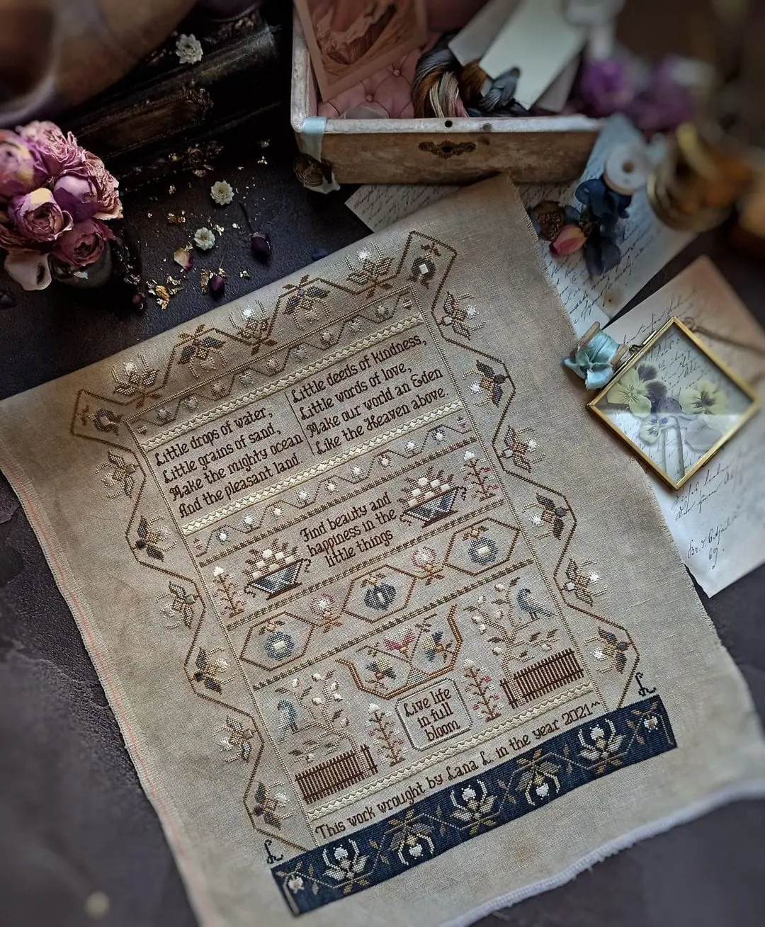 Little Things Sampler Cross stitch pattern PDF Download 4 little-things-sampler