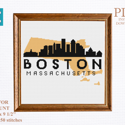 BOSTON cross stitch pattern
