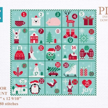Advent calendar cross stitch pattern 2