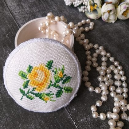 Yellow rose cross stitch
