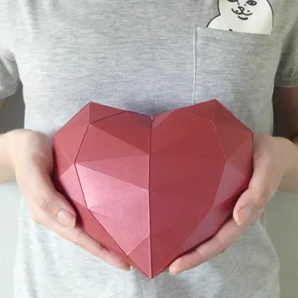 3d Papercraft – Heart – PDF DXF Templates