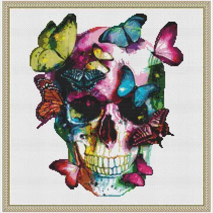 Skull cross stitch pattern