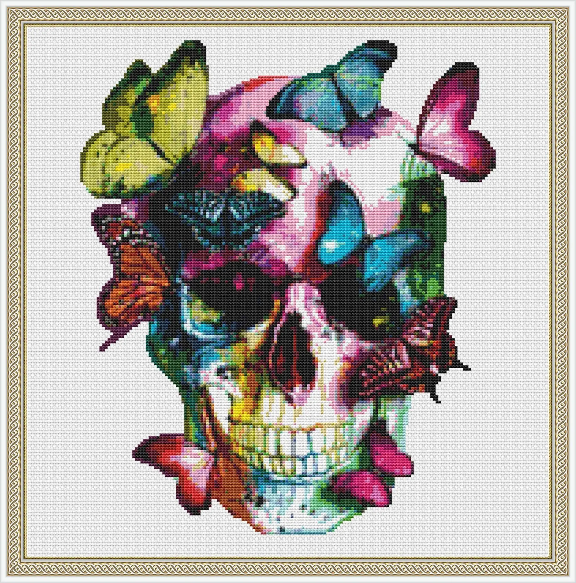 Accessable Skull cross stitch pattern PDF 1 Skull cross stitch pattern