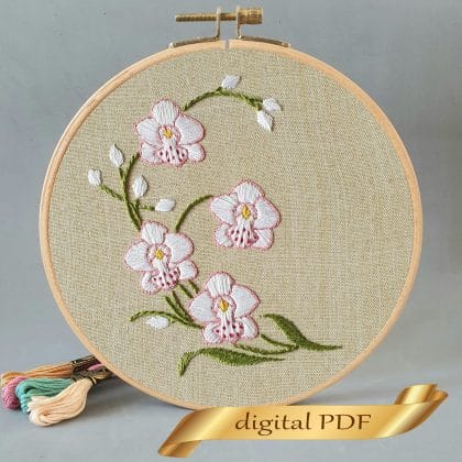 orchid pattern embroidery