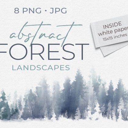 Abstract Watercolor Forest landscapes