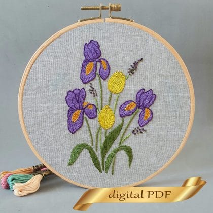 Iris and tulips pattern