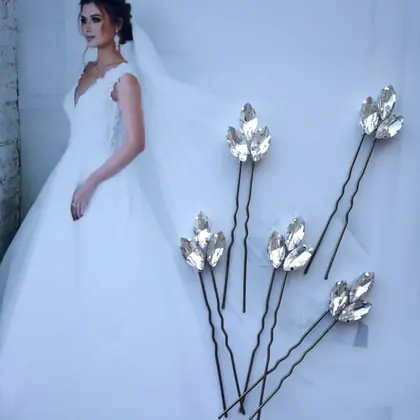 Bridal hair pins Set Crystal rhinestone Bridal hair jewelry