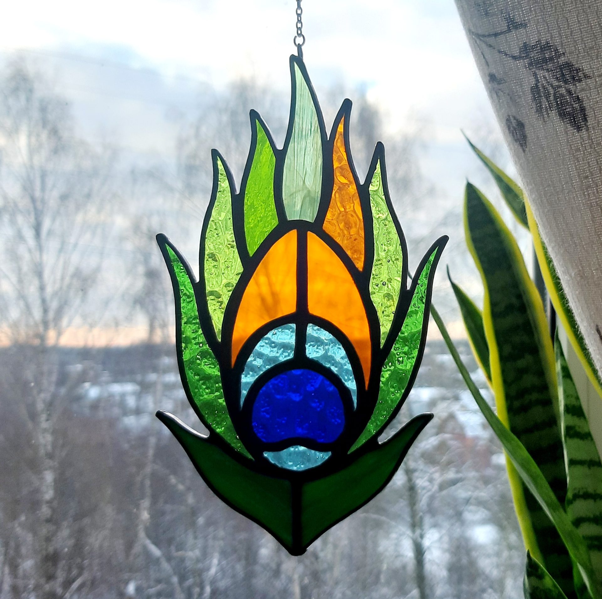 Stained Glass Pattern, Peacock Feather Suncatcher 5 Stained glass peacock feather