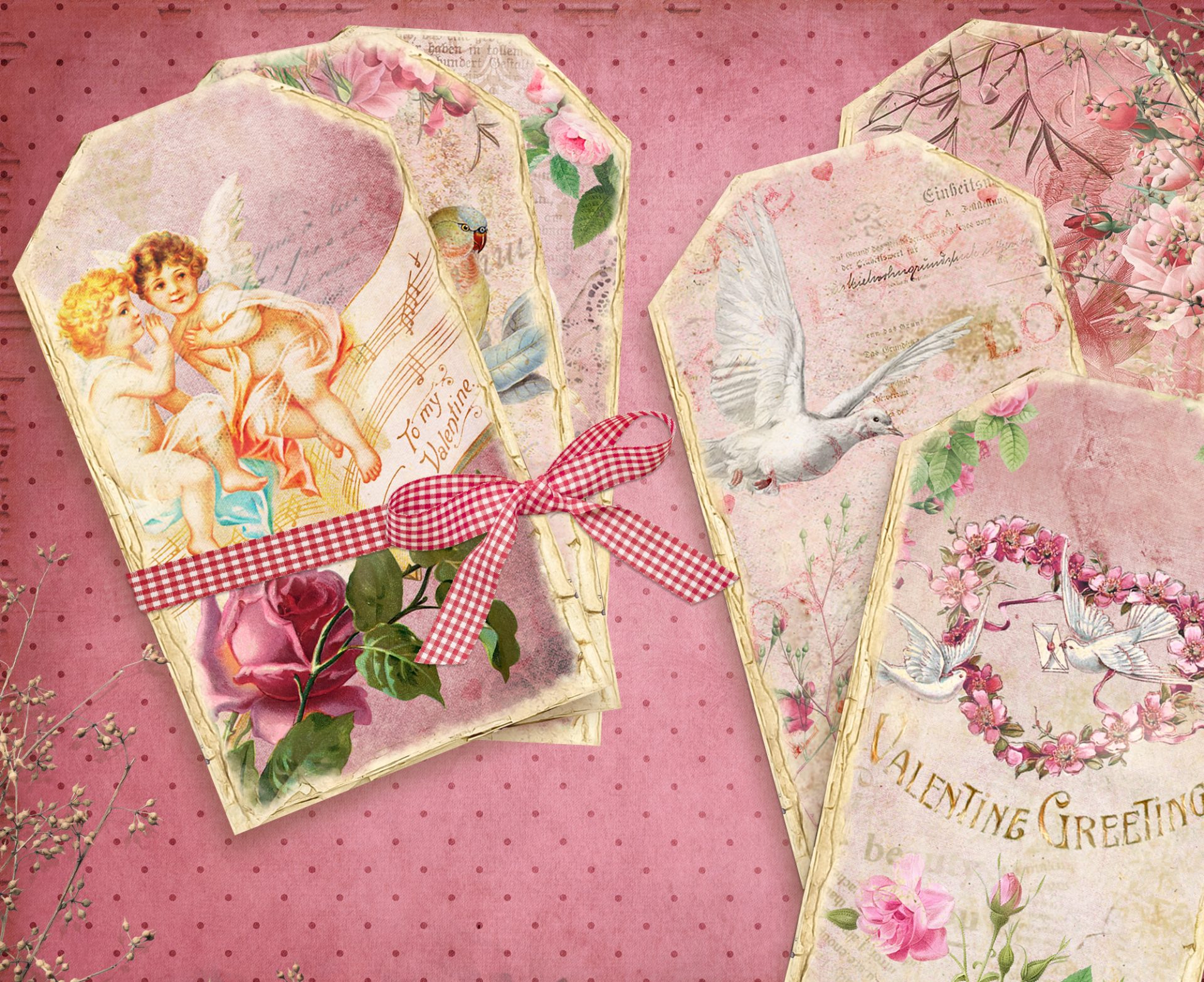 Printable Valentine Digital Tags 3 Printable Valentine Digital Tags - Image 3