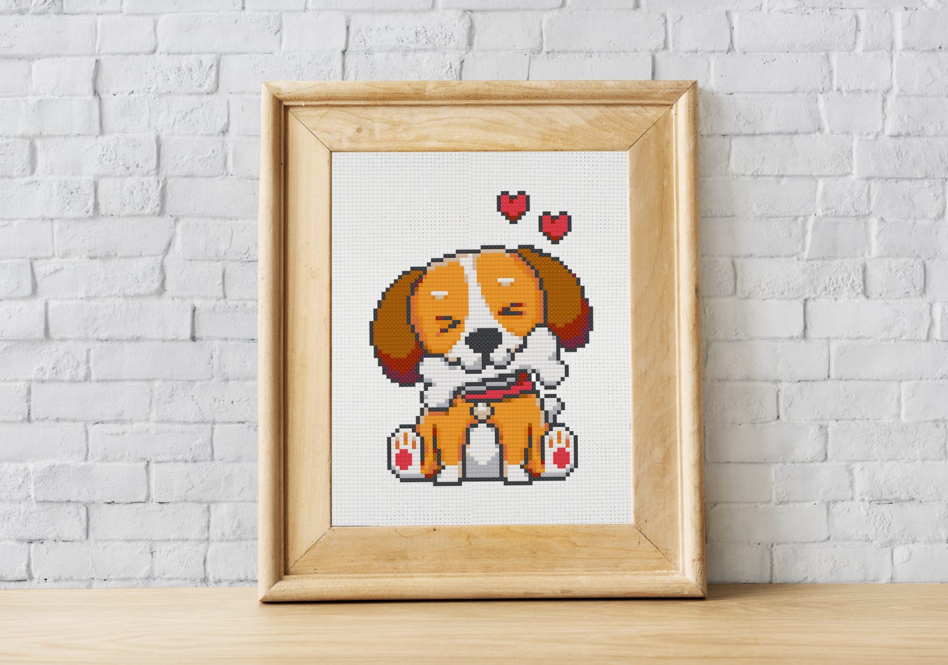 Dog cross stitch pattern PDF. Beagle with bone 2 beagle cross stitch