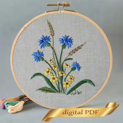 cornflowers embroidery PDF