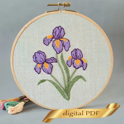 iris embroidery